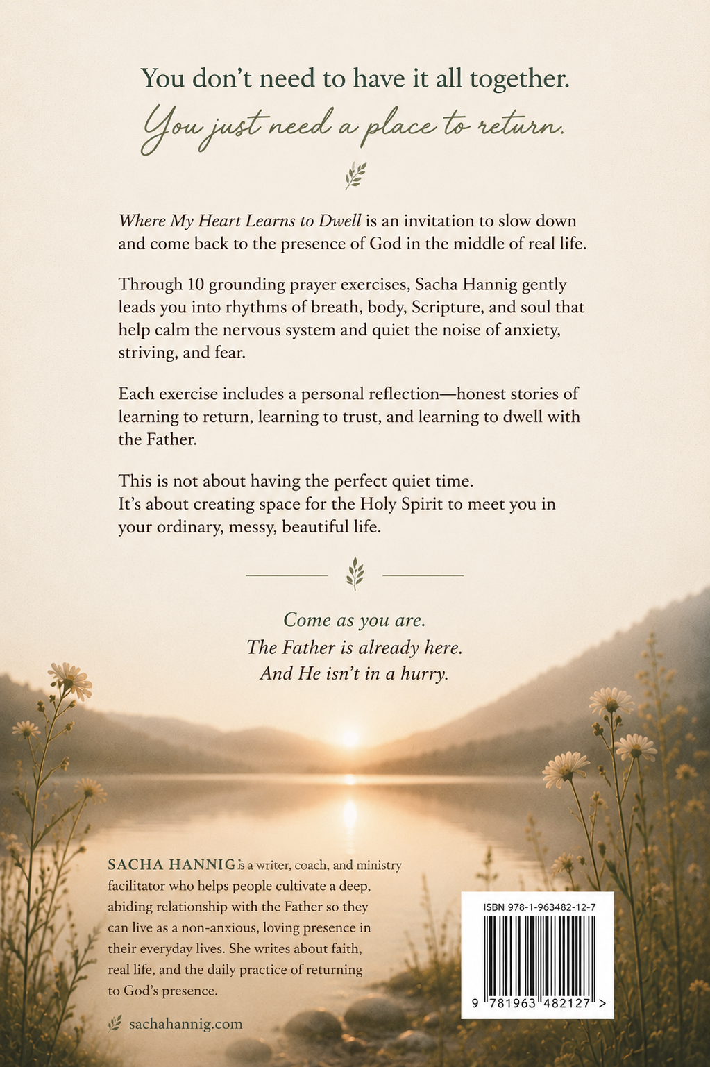 Back cover of Where My Heart Learns to Dwell, with a description of the book and author bio
